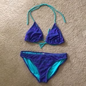Women’s No Boundaries Purple Teal Crochet Bikini